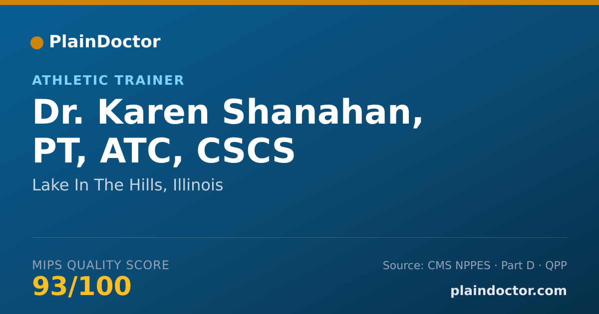 Shareable card for Karen Shanahan, PT, ATC, CSCS - Athletic Trainer, Lake In The Hills, IL
