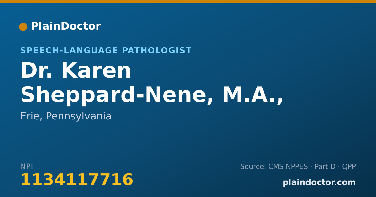 Shareable card for Karen Sheppard-Nene, M.A., CCC-SLP - Speech-Language Pathologist, Erie, PA