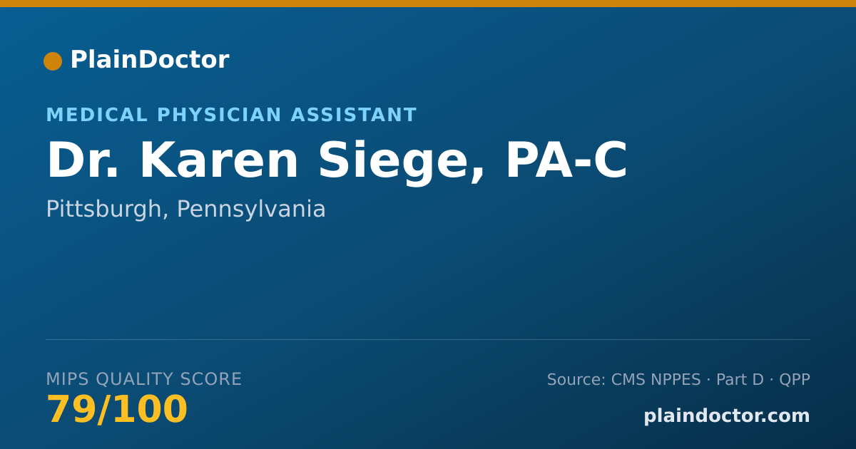 Shareable card for Karen Siege, PA-C - Medical Physician Assistant, Pittsburgh, PA