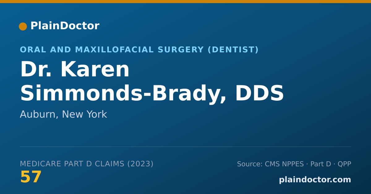 Shareable card for Karen Simmonds-Brady, DDS - Oral and Maxillofacial Surgery (Dentist), Auburn, NY
