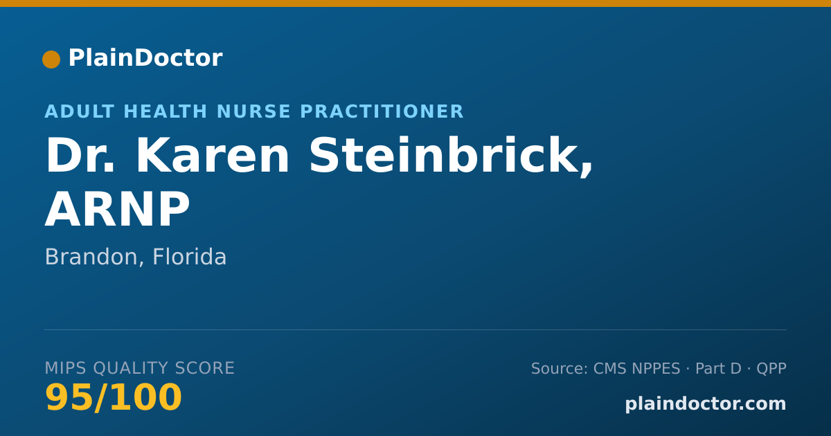 Shareable card for Karen Steinbrick, ARNP - Adult Health Nurse Practitioner, Brandon, FL