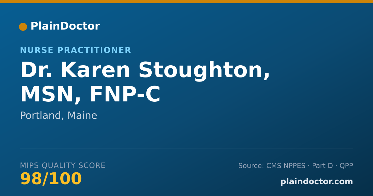 Shareable card for Karen Stoughton, MSN, FNP-C - Nurse Practitioner, Portland, ME