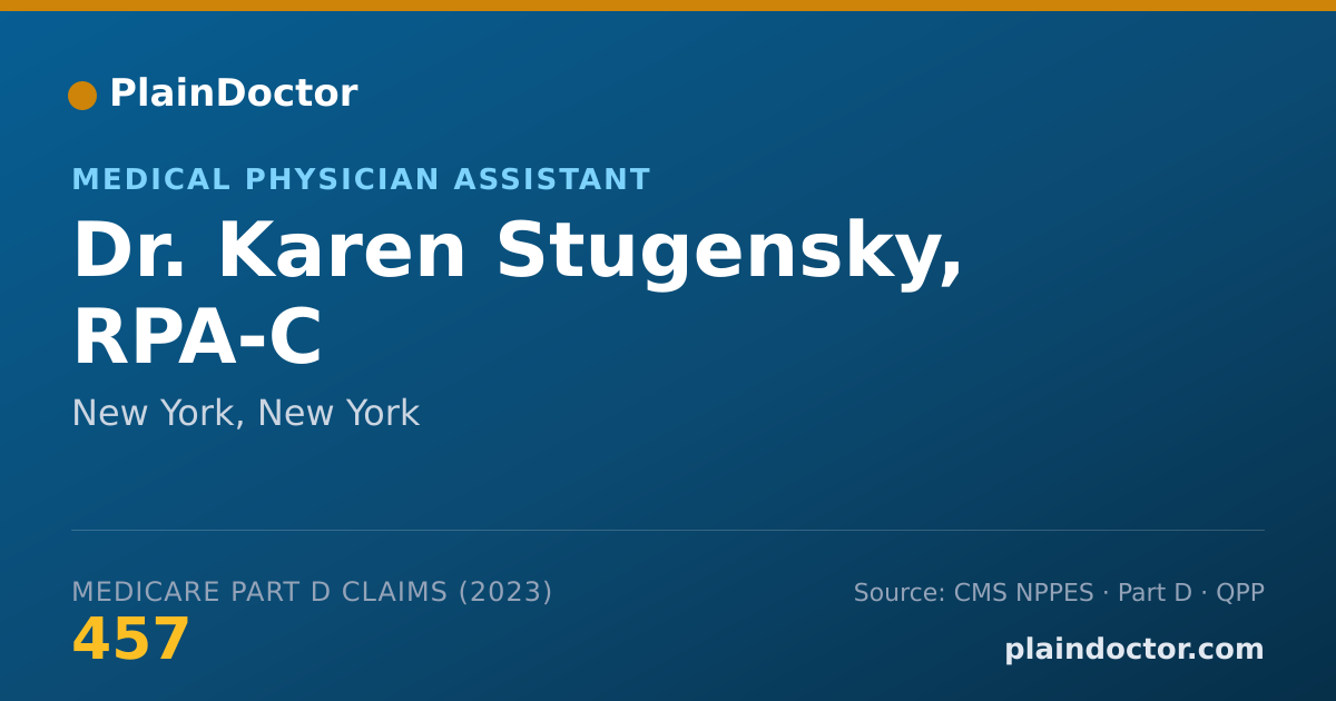 Shareable card for Karen Stugensky, RPA-C - Medical Physician Assistant, New York, NY