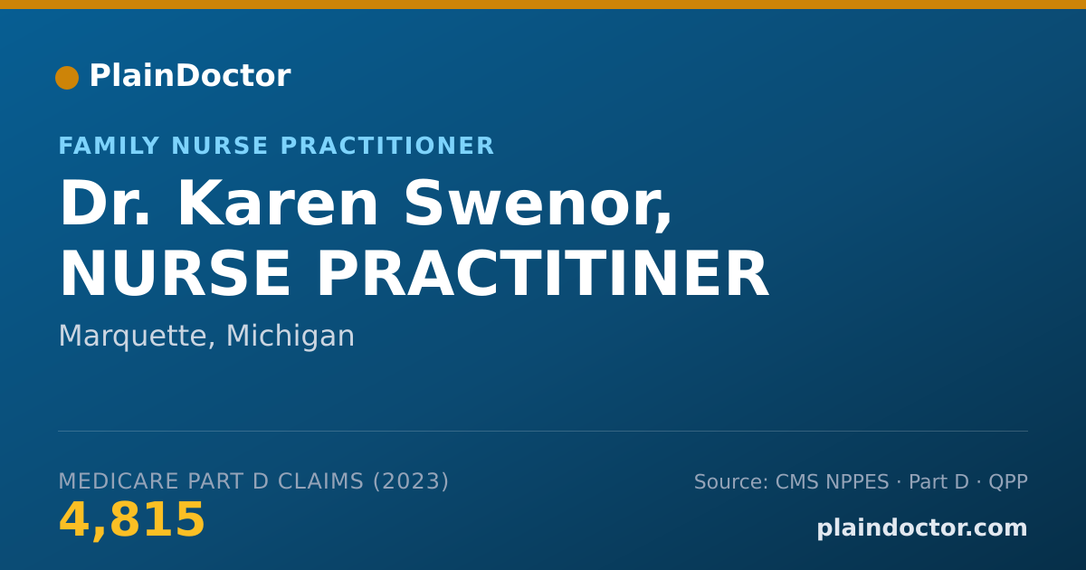 Shareable card for Karen Swenor, NURSE PRACTITINER - Family Nurse Practitioner, Marquette, MI