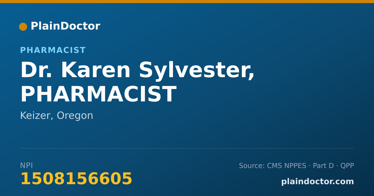 Shareable card for Karen Sylvester, PHARMACIST - Pharmacist, Keizer, OR