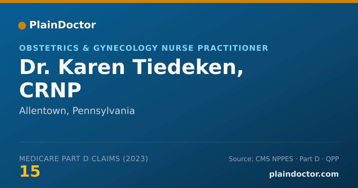 Shareable card for Karen Tiedeken, CRNP - Obstetrics & Gynecology Nurse Practitioner, Allentown, PA
