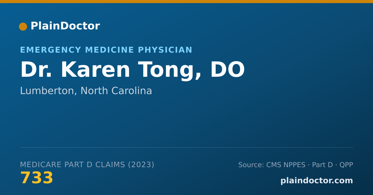 Shareable card for Karen Tong, DO - Emergency Medicine Physician, Lumberton, NC