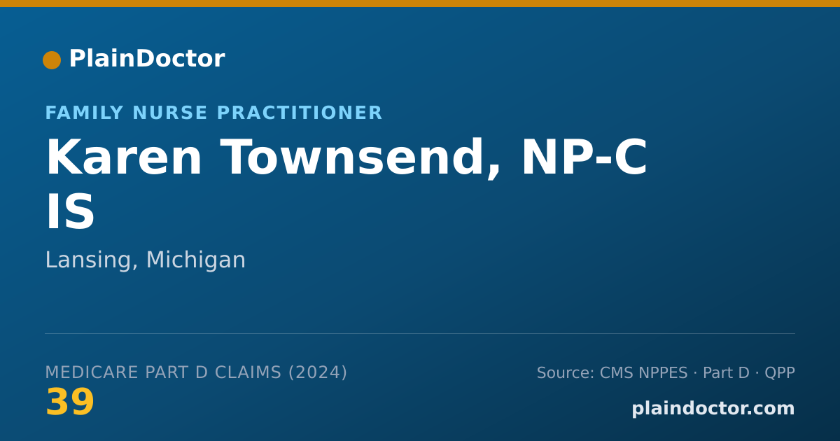 Shareable card for Karen Townsend, NP-C IS - Family Nurse Practitioner, Lansing, MI