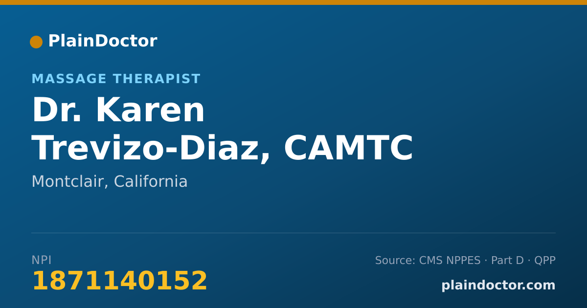 Shareable card for Karen Trevizo-Diaz, CAMTC - Massage Therapist, Montclair, CA