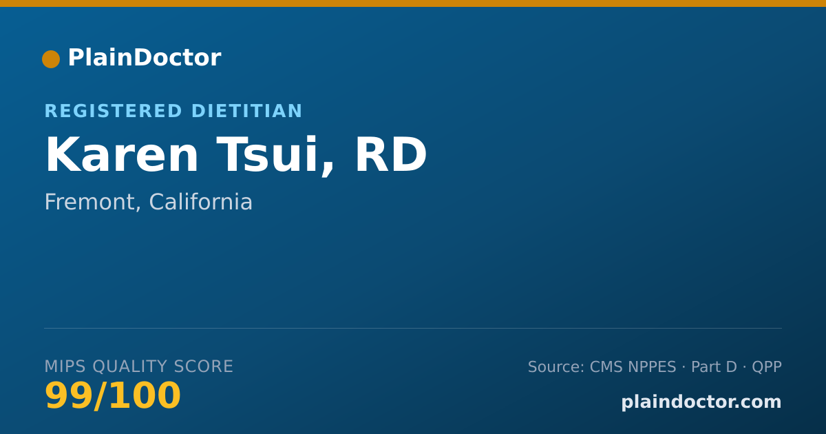Shareable card for Karen Tsui, RD - Registered Dietitian, Fremont, CA