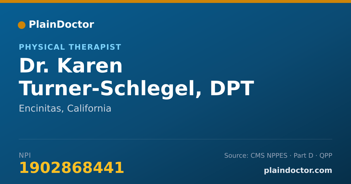 Shareable card for Karen Turner-Schlegel, DPT - Physical Therapist, Encinitas, CA