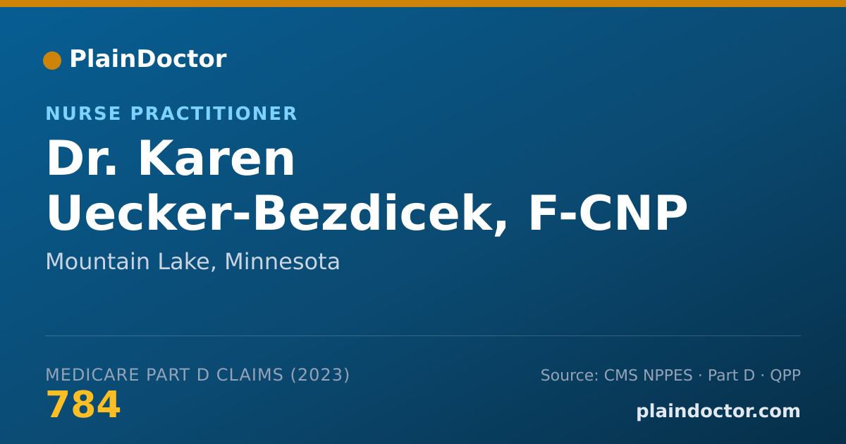 Shareable card for Karen Uecker-Bezdicek, F-CNP - Nurse Practitioner, Mountain Lake, MN
