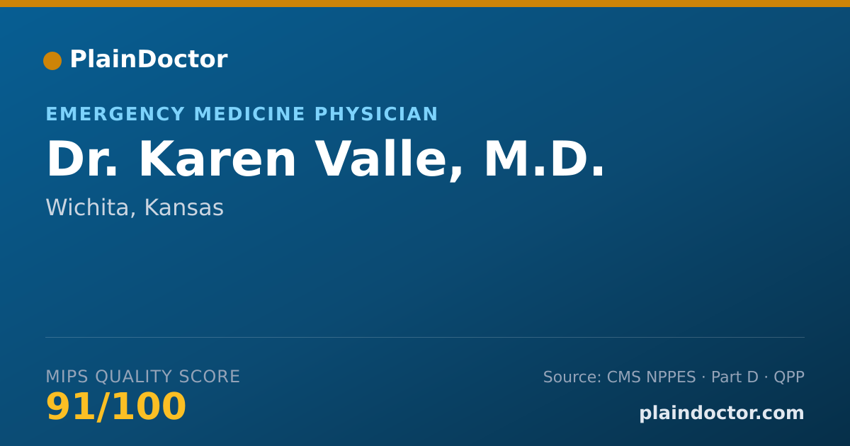 Shareable card for Karen Valle, M.D. - Emergency Medicine Physician, Wichita, KS