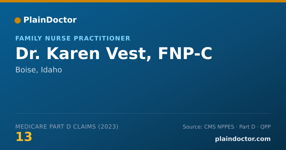 Shareable card for Karen Vest, FNP-C - Family Nurse Practitioner, Boise, ID