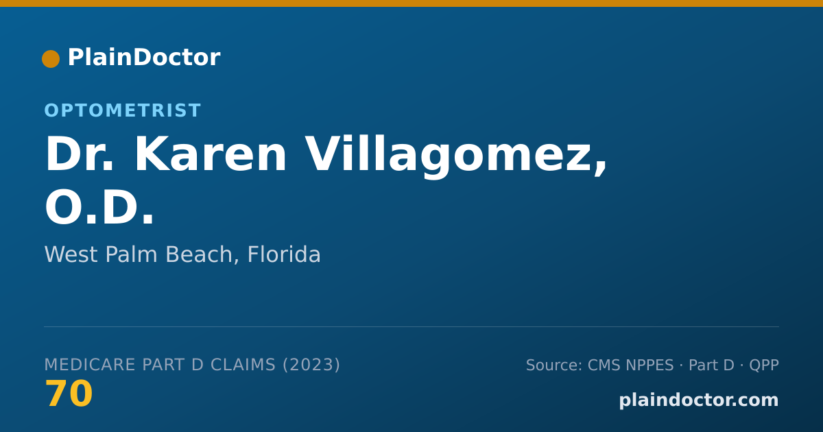 Shareable card for Karen Villagomez, O.D. - Optometrist, West Palm Beach, FL