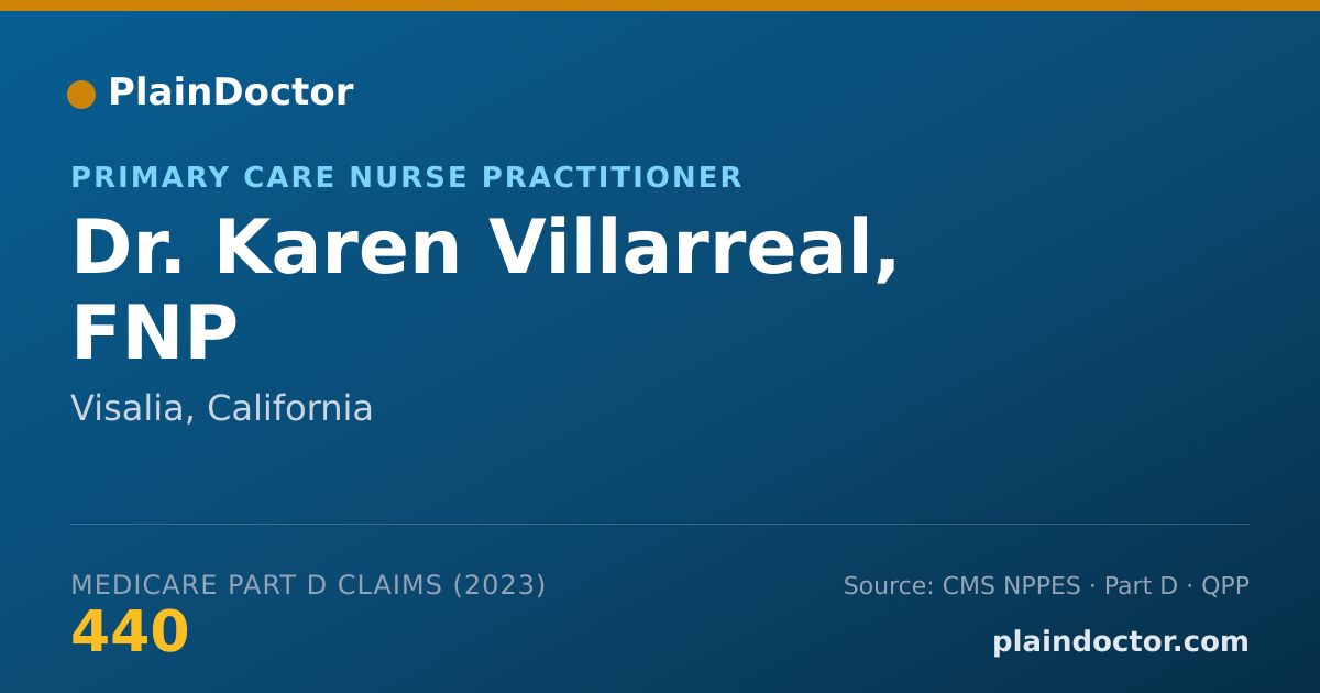 Shareable card for Karen Villarreal, FNP - Primary Care Nurse Practitioner, Visalia, CA