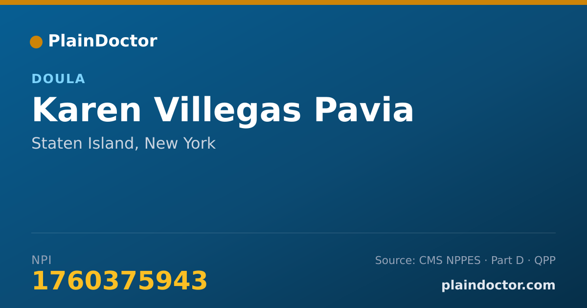 Shareable card for Karen Villegas Pavia - Doula, Staten Island, NY