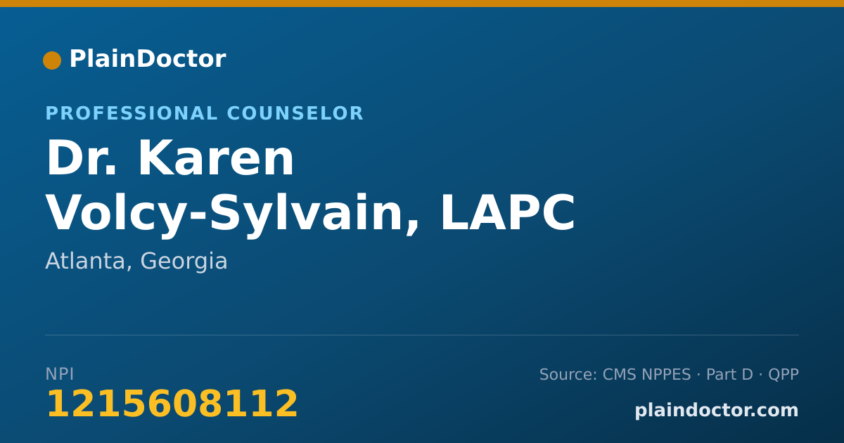 Shareable card for Karen Volcy-Sylvain, LAPC - Professional Counselor, Atlanta, GA