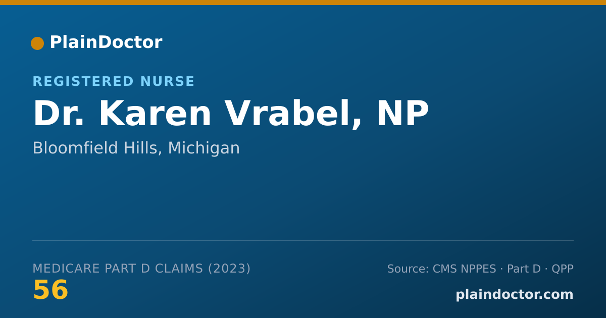 Shareable card for Karen Vrabel, NP - Registered Nurse, Bloomfield Hills, MI