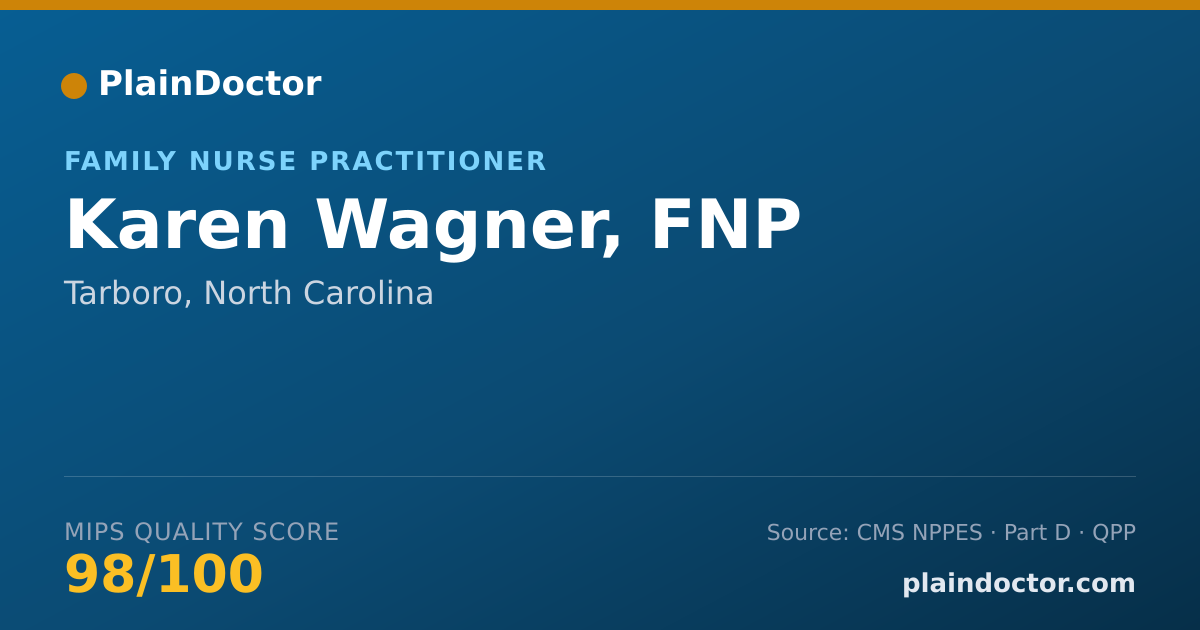 Shareable card for Karen Wagner, FNP - Family Nurse Practitioner, Tarboro, NC