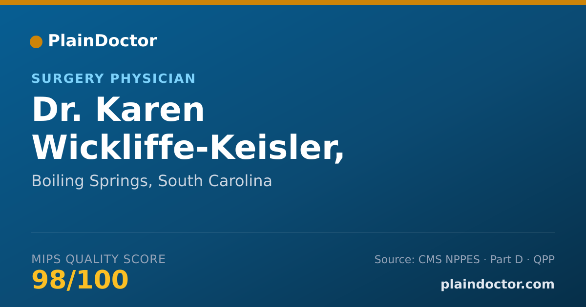 Shareable card for Karen Wickliffe-Keisler, M.D. - Surgery Physician, Boiling Springs, SC