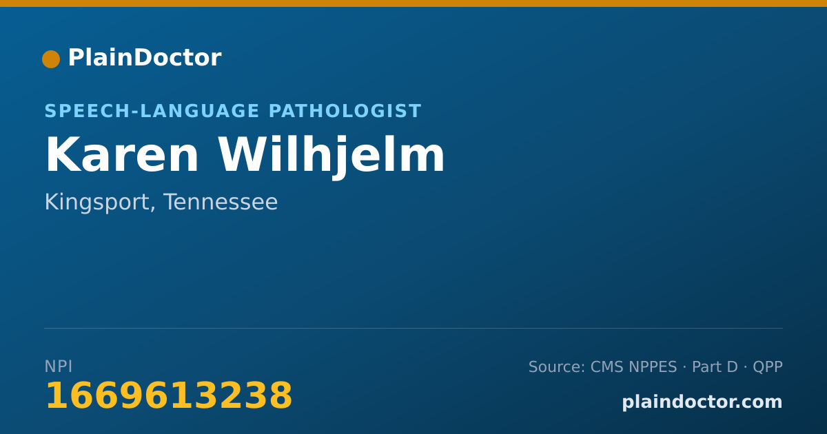 Shareable card for Karen Wilhjelm - Speech-Language Pathologist, Kingsport, TN