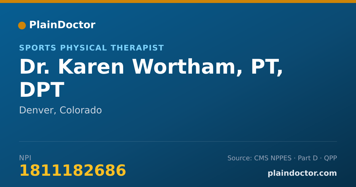 Shareable card for Karen Wortham, PT, DPT - Sports Physical Therapist, Denver, CO