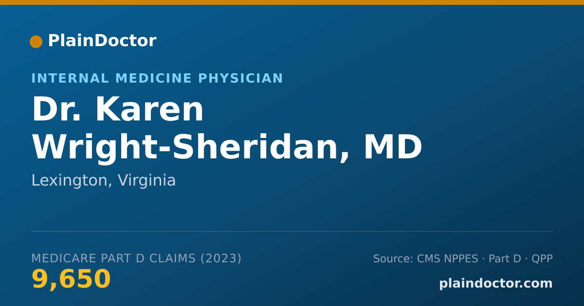 Shareable card for Karen Wright-Sheridan, MD - Internal Medicine Physician, Lexington, VA