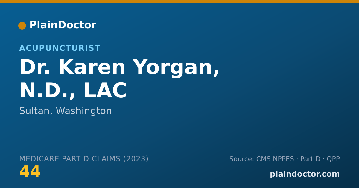 Shareable card for Karen Yorgan, N.D., LAC - Acupuncturist, Sultan, WA