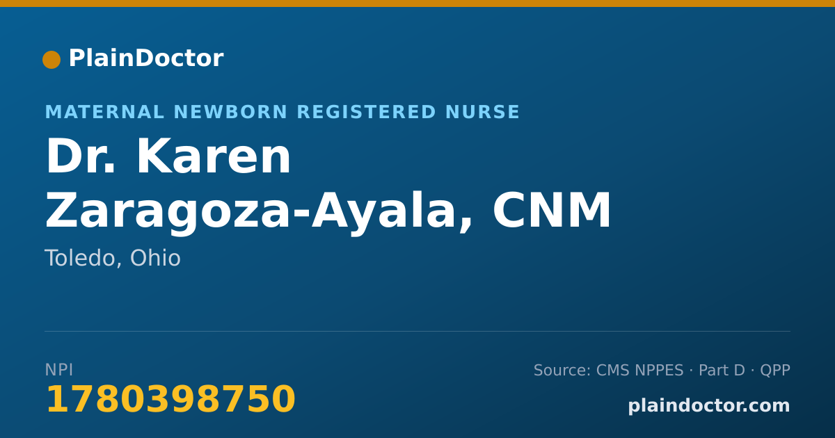 Shareable card for Karen Zaragoza-Ayala, CNM - Maternal Newborn Registered Nurse, Toledo, OH