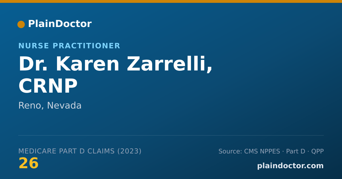 Shareable card for Karen Zarrelli, CRNP - Nurse Practitioner, Reno, NV