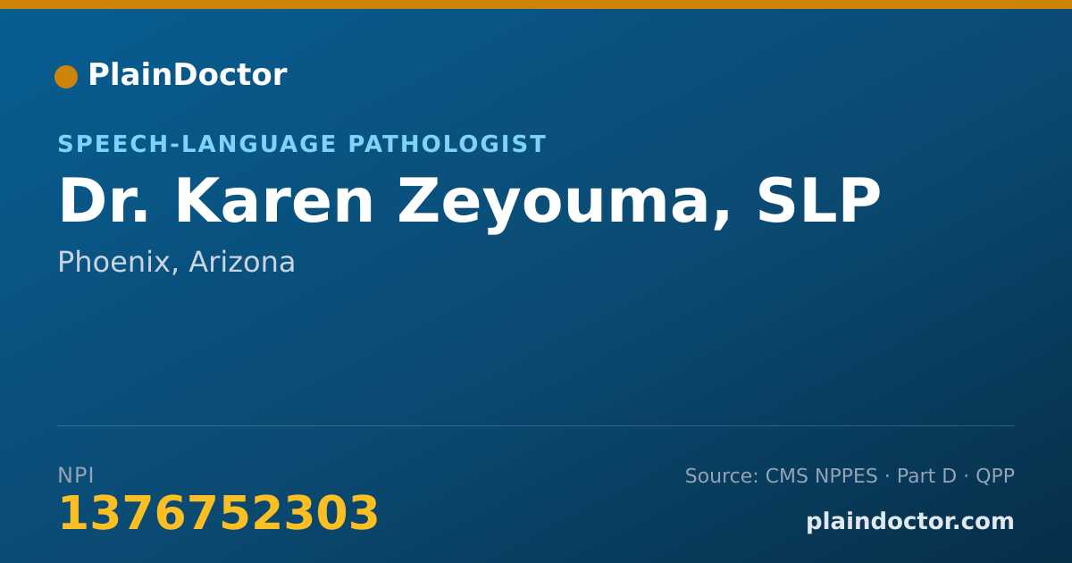 Shareable card for Karen Zeyouma, SLP - Speech-Language Pathologist, Phoenix, AZ