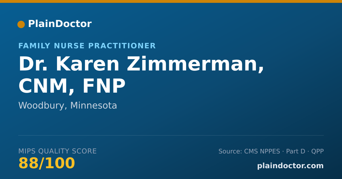 Shareable card for Karen Zimmerman, CNM, FNP - Family Nurse Practitioner, Woodbury, MN