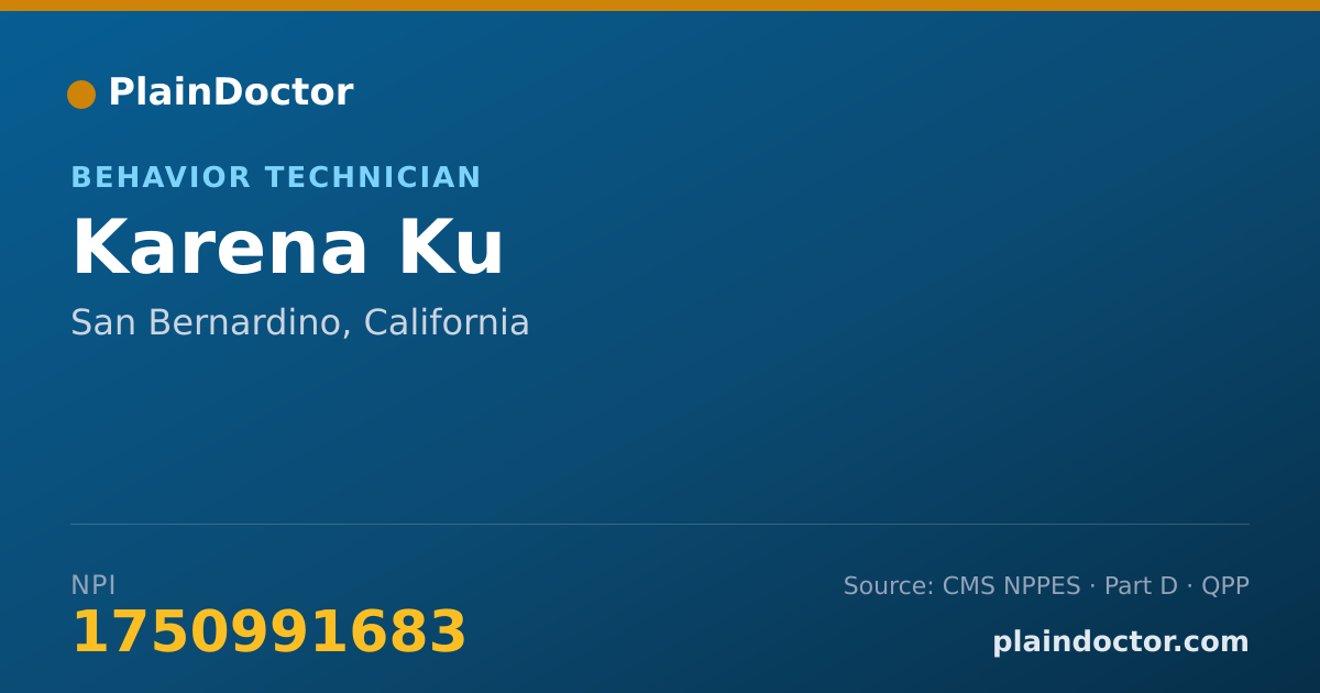 Shareable card for Karena Ku - Behavior Technician, San Bernardino, CA