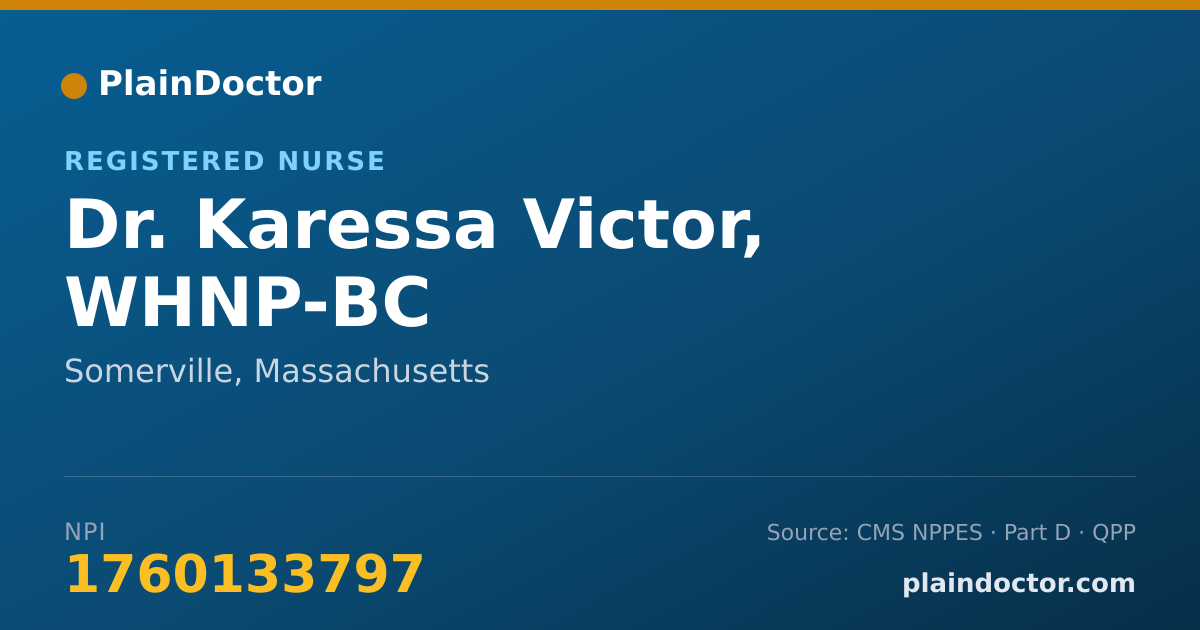 Shareable card for Karessa Victor, WHNP-BC - Registered Nurse, Somerville, MA