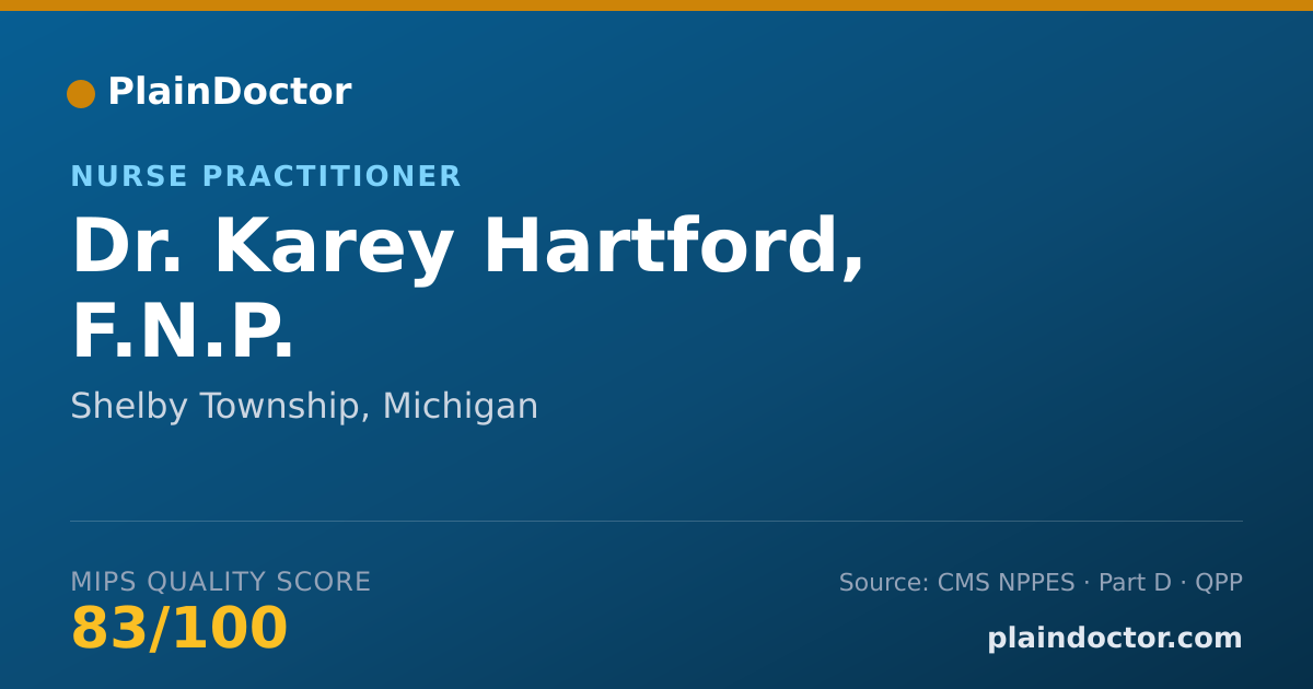 Shareable card for Karey Hartford, F.N.P. - Nurse Practitioner, Shelby Township, MI
