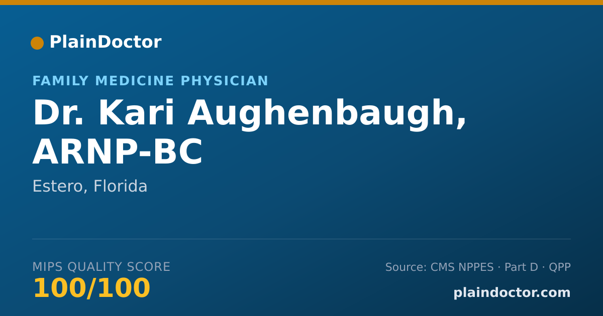 Shareable card for Kari Aughenbaugh, ARNP-BC - Family Medicine Physician, Estero, FL