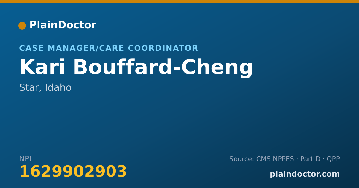 Shareable card for Kari Bouffard-Cheng - Case Manager/Care Coordinator, Star, ID