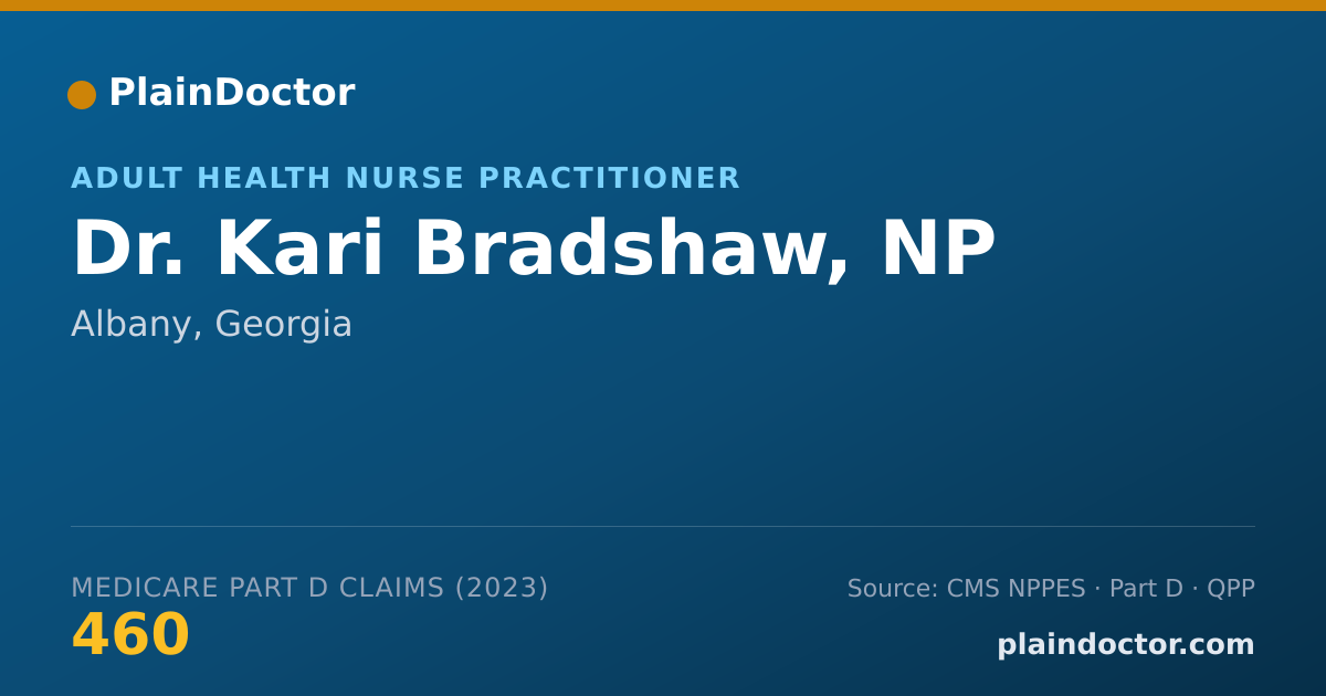 Shareable card for Kari Bradshaw, NP - Adult Health Nurse Practitioner, Albany, GA