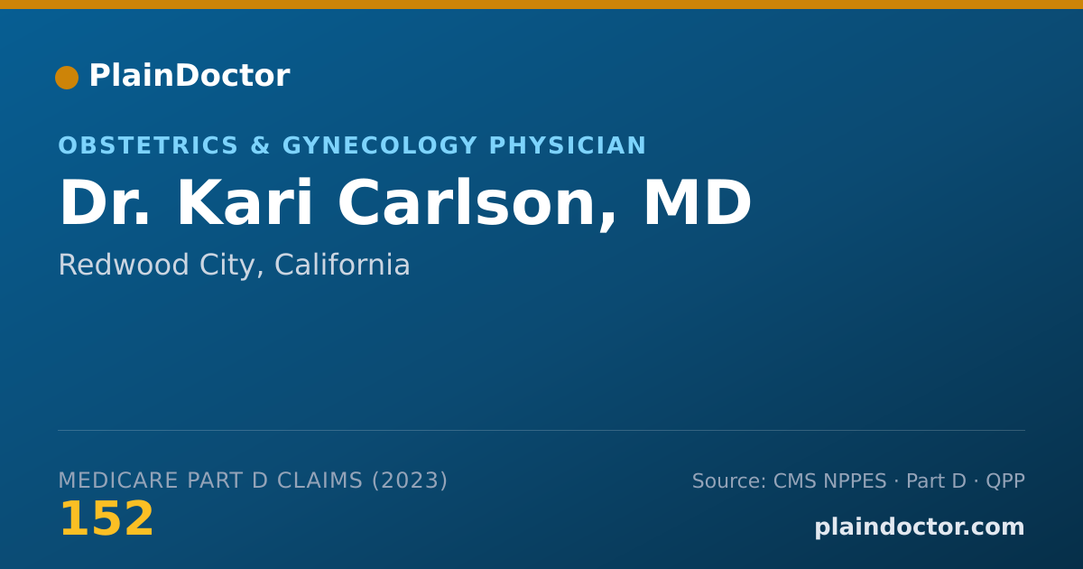 Shareable card for Kari Carlson, MD - Obstetrics & Gynecology Physician, Redwood City, CA