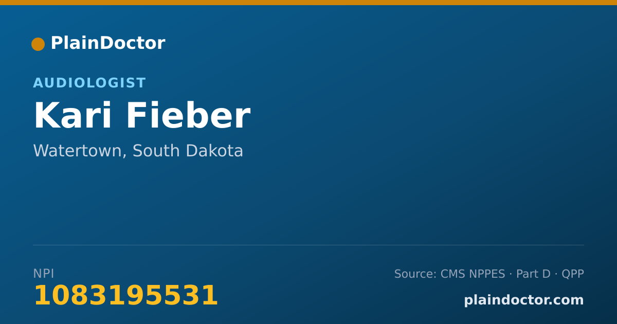 Shareable card for Kari Fieber - Audiologist, Watertown, SD