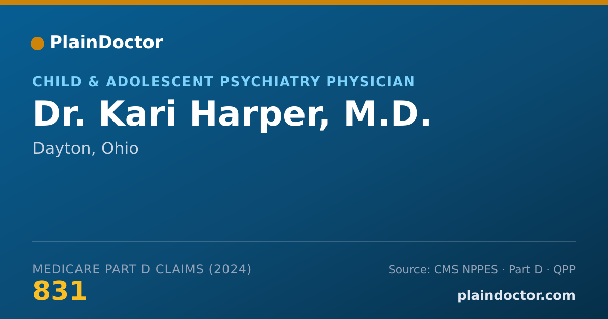 Shareable card for Kari Harper, M.D. - Child & Adolescent Psychiatry Physician, Dayton, OH
