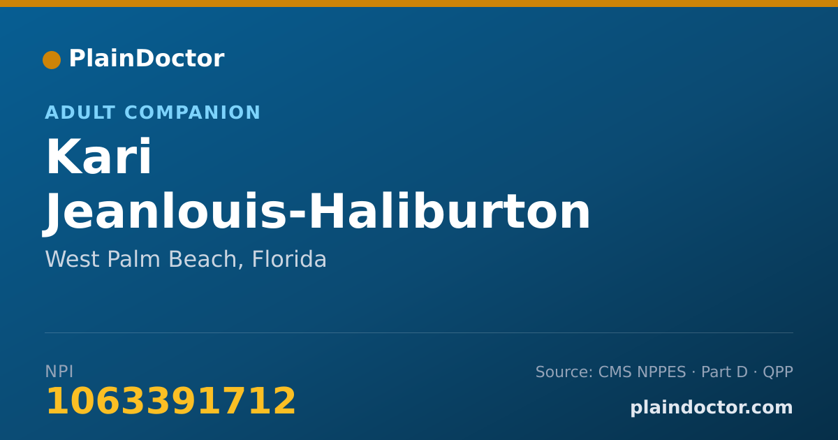 Shareable card for Kari Jeanlouis-Haliburton - Adult Companion, West Palm Beach, FL