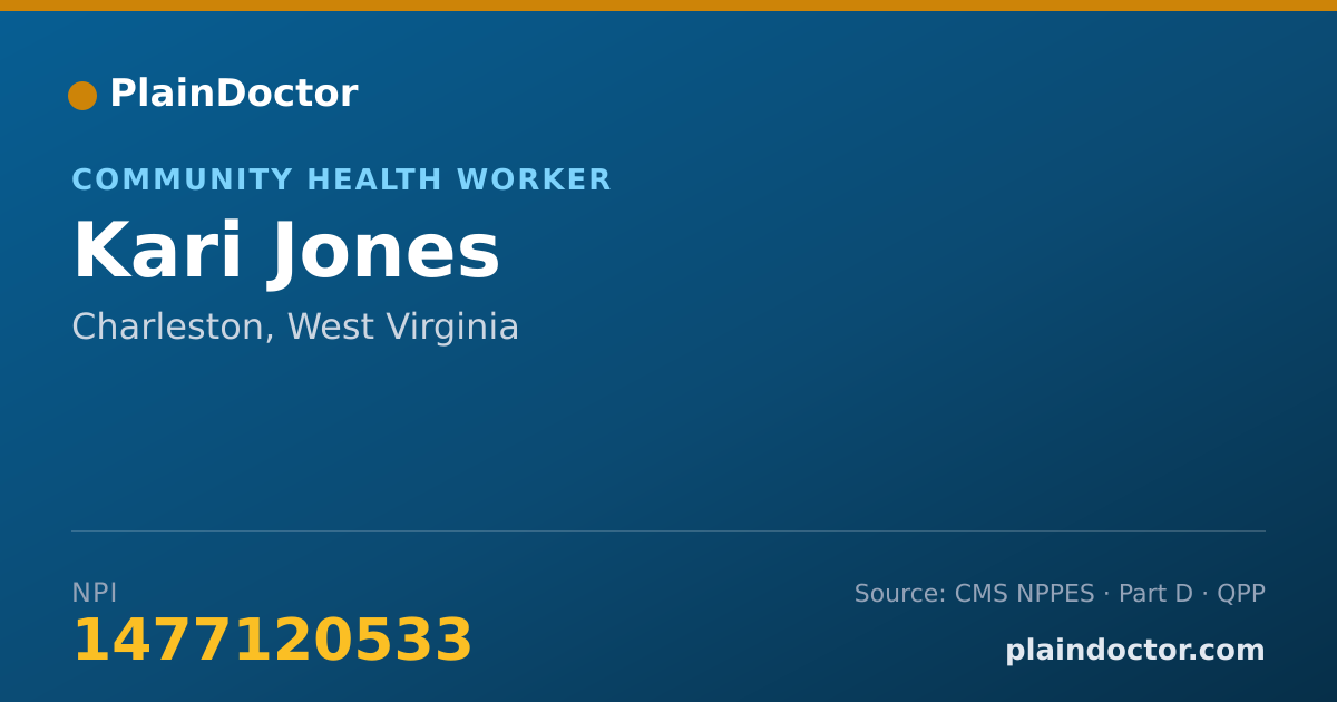 Shareable card for Kari Jones - Community Health Worker, Charleston, WV