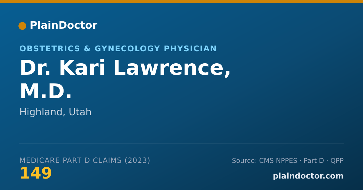 Shareable card for Kari Lawrence, M.D. - Obstetrics & Gynecology Physician, Highland, UT