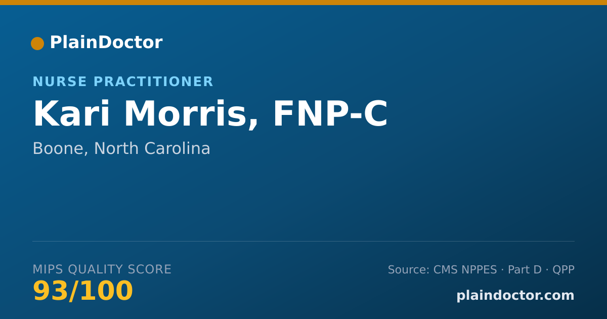 Shareable card for Kari Morris, FNP-C - Nurse Practitioner, Boone, NC