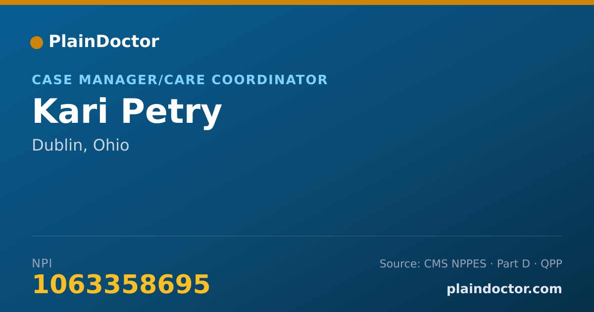 Shareable card for Kari Petry - Case Manager/Care Coordinator, Dublin, OH