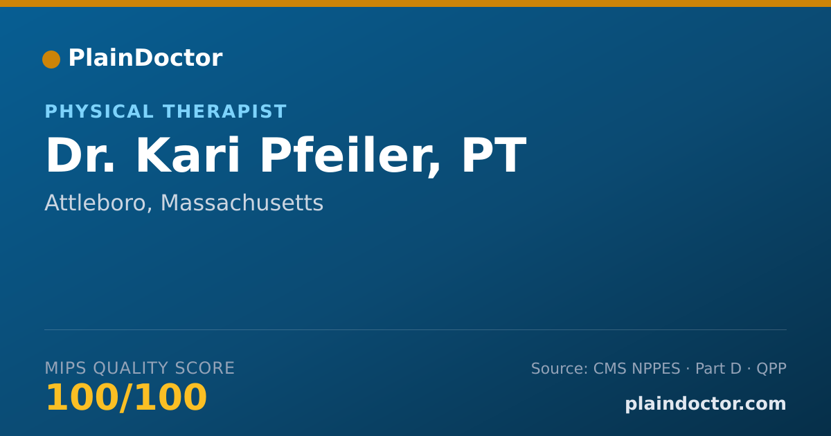 Shareable card for Kari Pfeiler, PT - Physical Therapist, Attleboro, MA