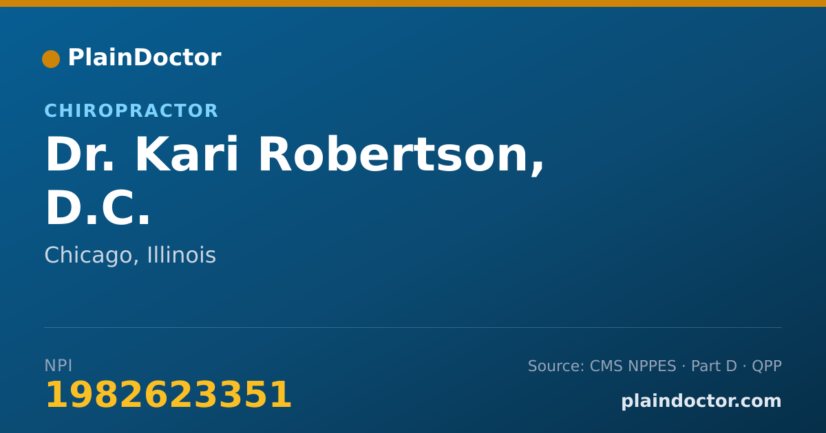 Shareable card for Kari Robertson, D.C. - Chiropractor, Chicago, IL