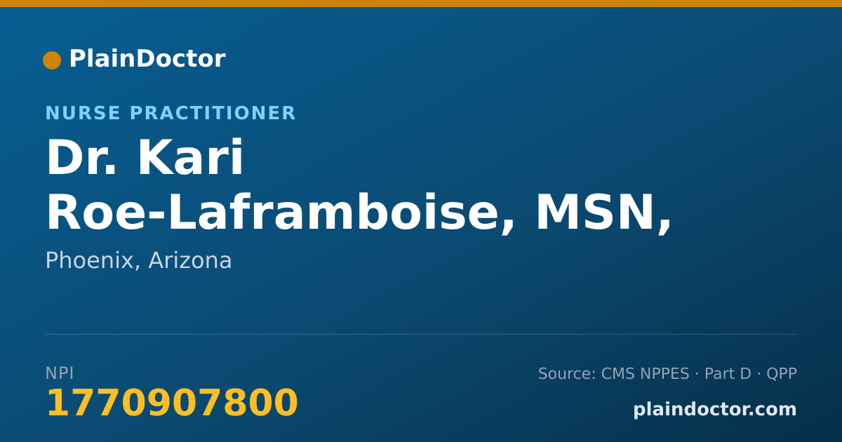 Shareable card for Kari Roe-Laframboise, MSN, FNP-BC - Nurse Practitioner, Phoenix, AZ